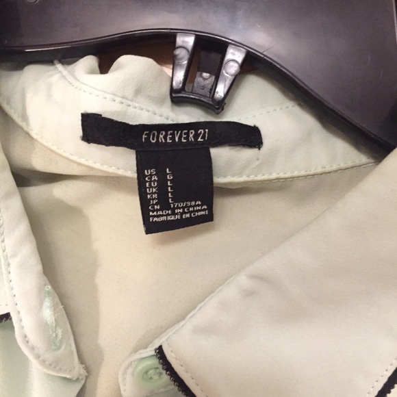 Turquoise blue green sleeveless collar blouse - Picture 4 of 4